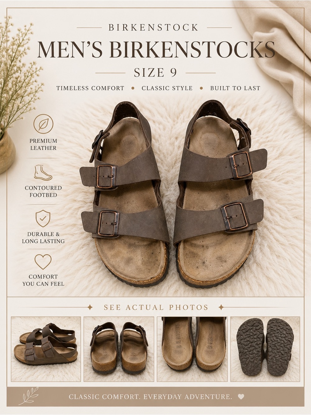 Mens Birkenstocks size 9